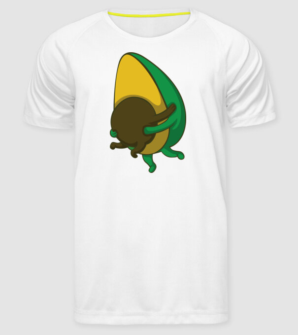 Avocado model alb pe tricou