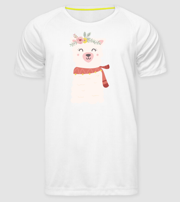 Baby lama model alb pe tricou