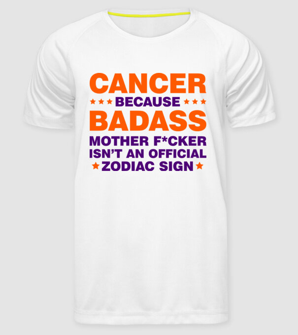 Badass zodiac CANCER model alb pe tricou