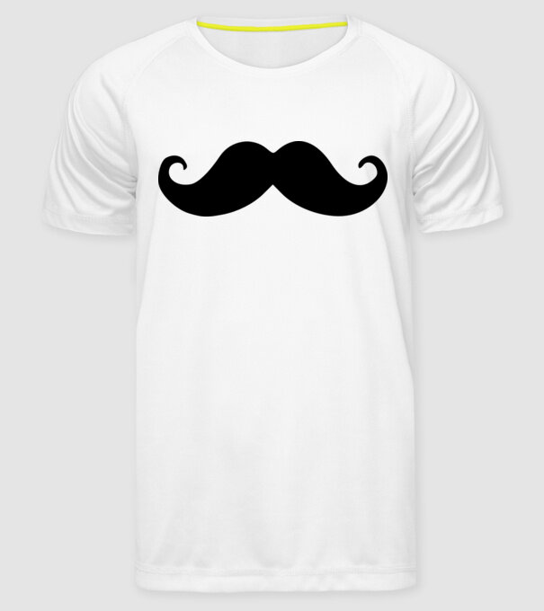 mustață1 model alb pe tricou