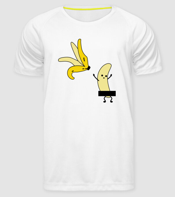 Cuplu Banană băiat model alb pe tricou
