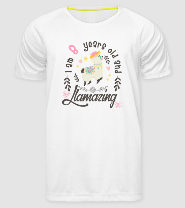 Birthday Llamazing 8 years old model alb pe tricou