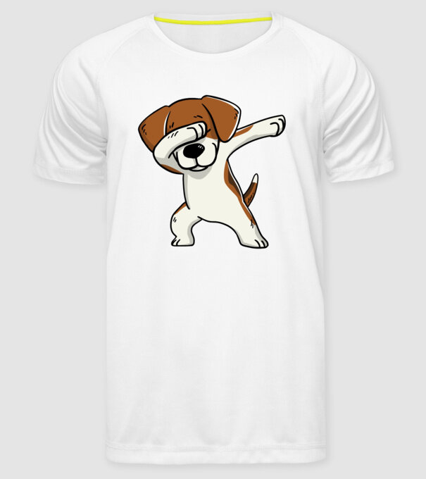 Beagle DAB model alb pe tricou