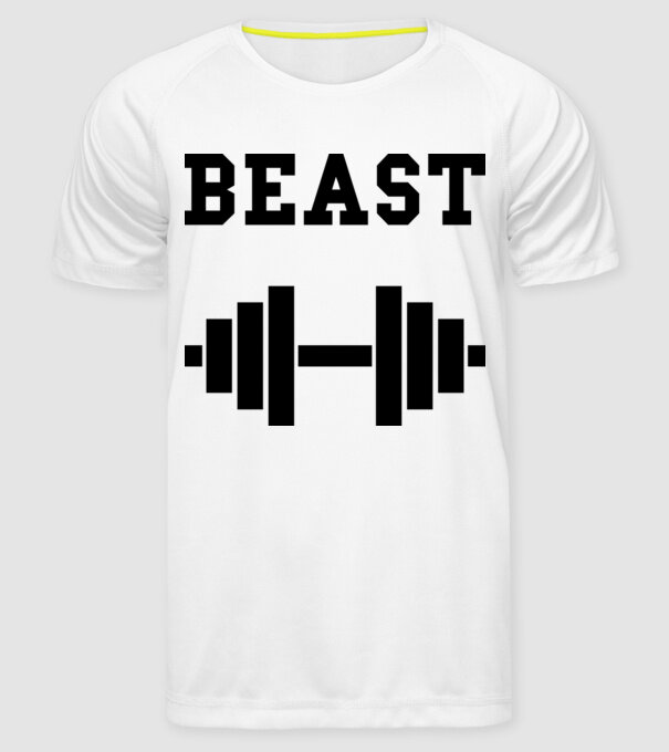 Beast model alb pe tricou