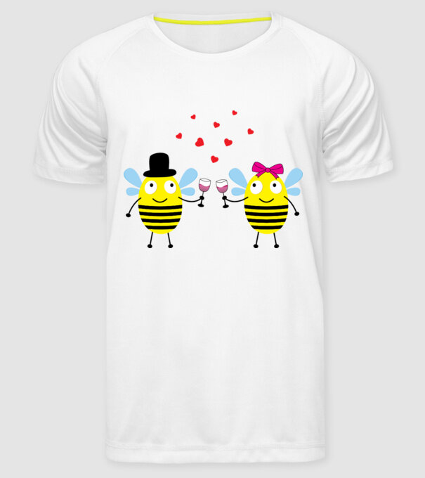 Bee Love model alb pe tricou