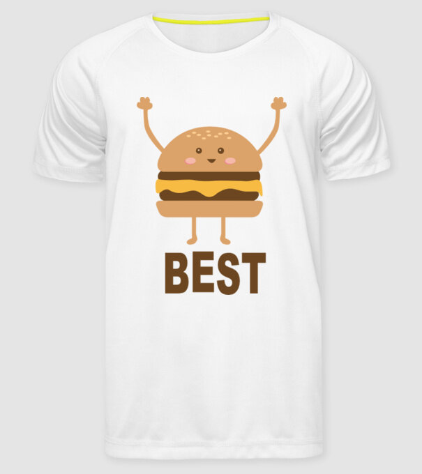 Best hamburger model alb pe tricou