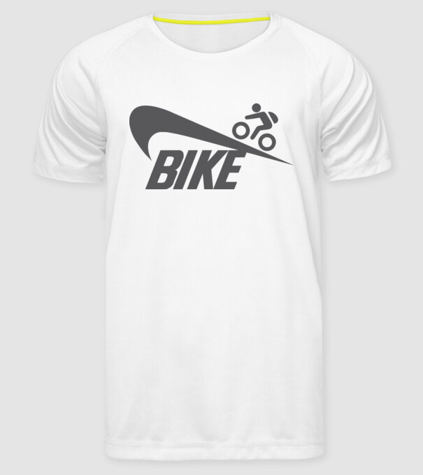 Bike logo model alb pe tricou