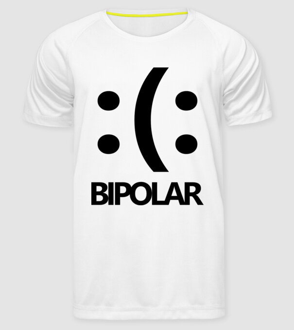 Bipolar model alb pe tricou