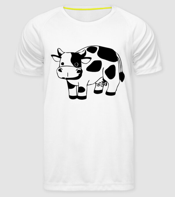 Vițel model alb pe tricou