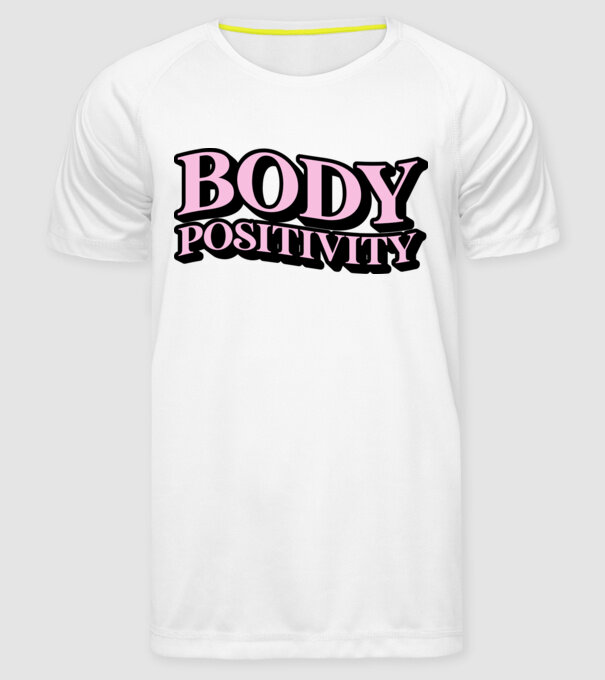 BodyPositivity model alb pe tricou