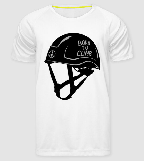 Born to climb model alb pe tricou