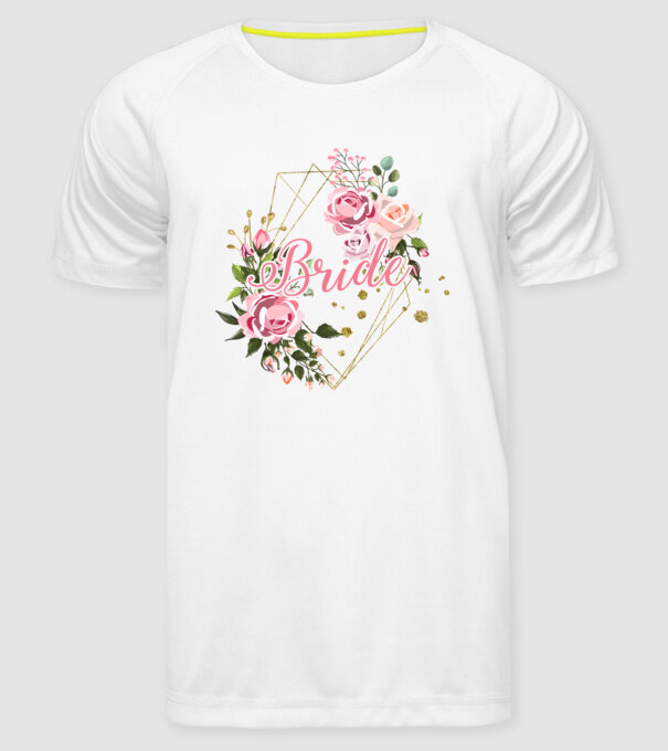 BRIDE roses floral model alb pe tricou