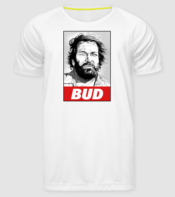 Bud Spencer halftone model alb pe tricou
