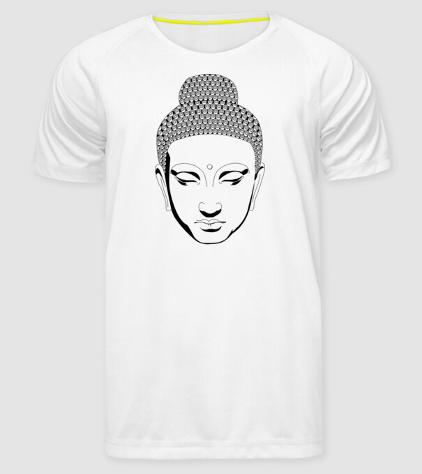 buddhas head model alb pe tricou