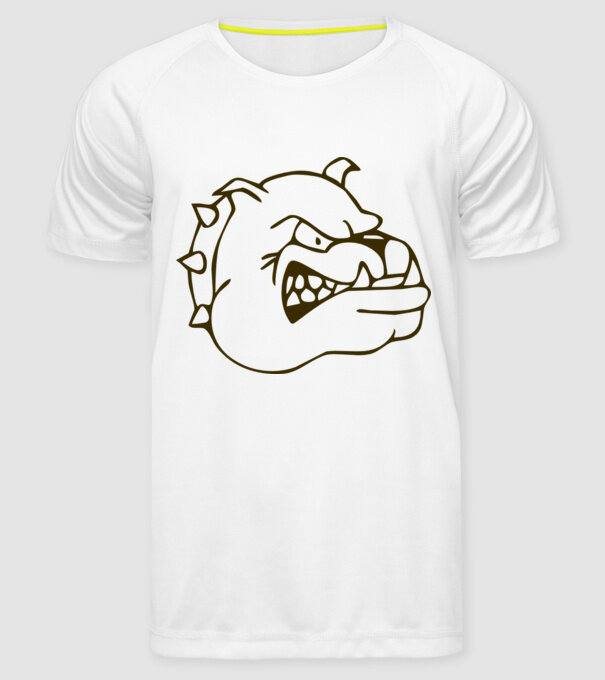Bulldog model alb pe tricou