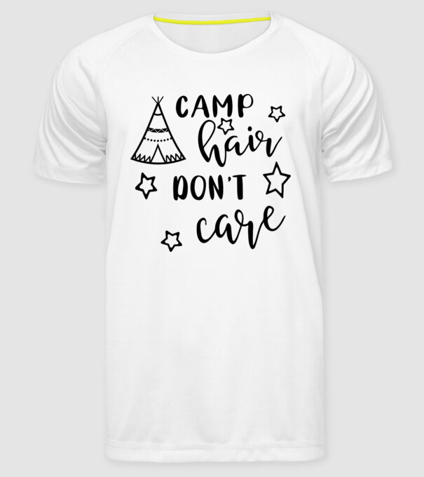 Camp hair teepee model alb pe tricou
