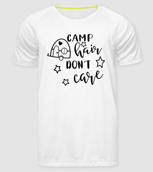 Camp hair trailer model alb pe tricou