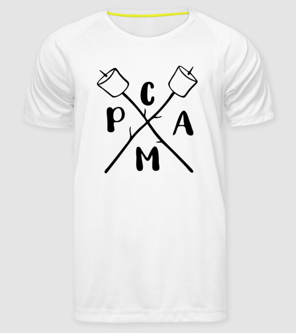 Camp marshmallow model alb pe tricou