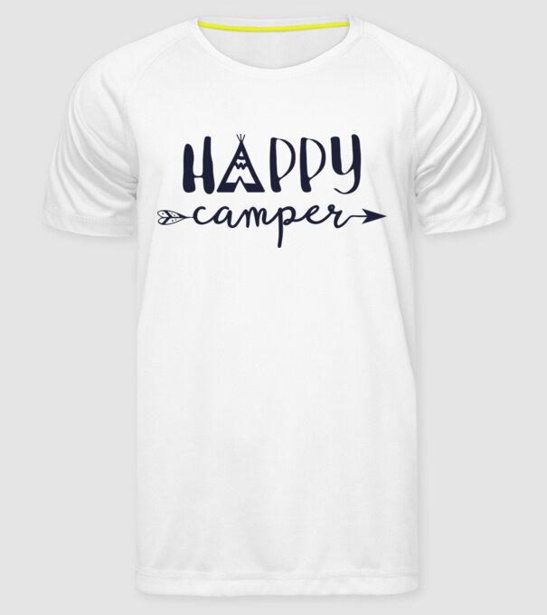 Camper tepee model alb pe tricou