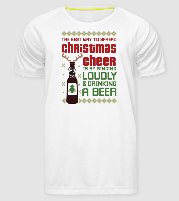 Christmas cheer beer pulovăr urât model alb pe tricou