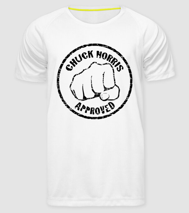 Chuck Norris Approved model alb pe tricou