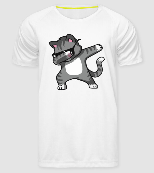 Pisică DAB model alb pe tricou