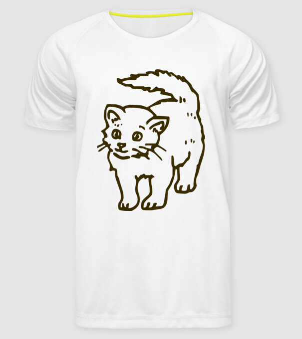 Pisică model alb pe tricou