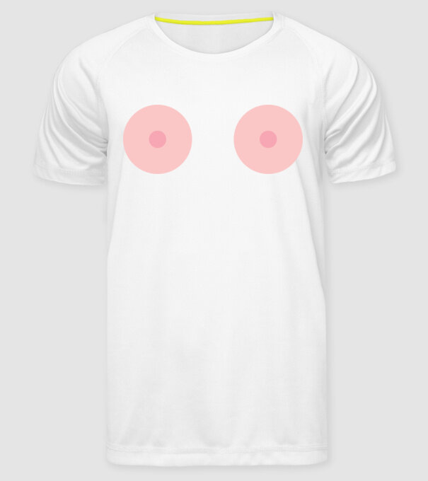 Țâțe model alb pe tricou