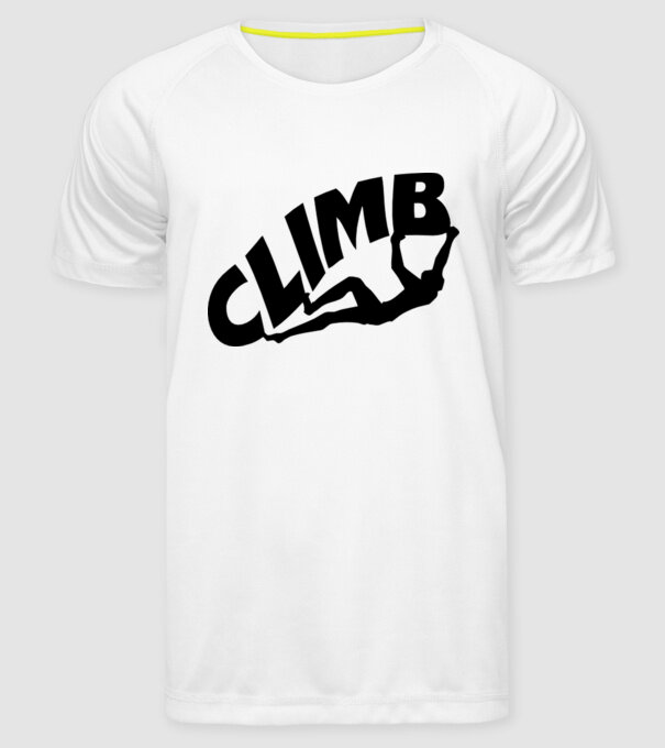 climb model alb pe tricou