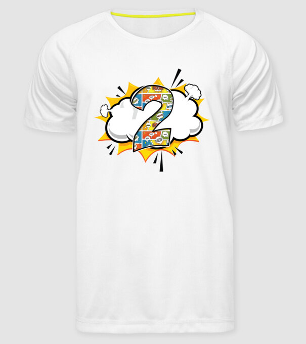 Birthday Comic Number 2 model alb pe tricou