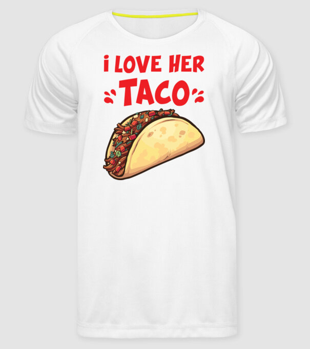 Couple TACO model alb pe tricou