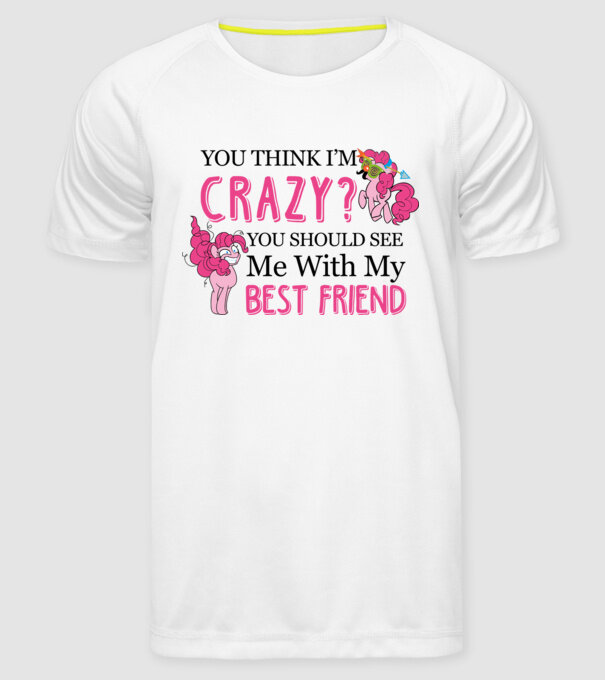 Crazy Friend Unicorn model alb pe tricou