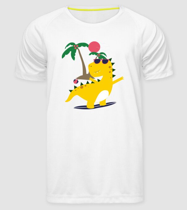 dinozaur drăguț vară model alb pe tricou