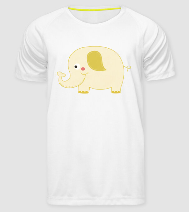 Cute elephant model alb pe tricou