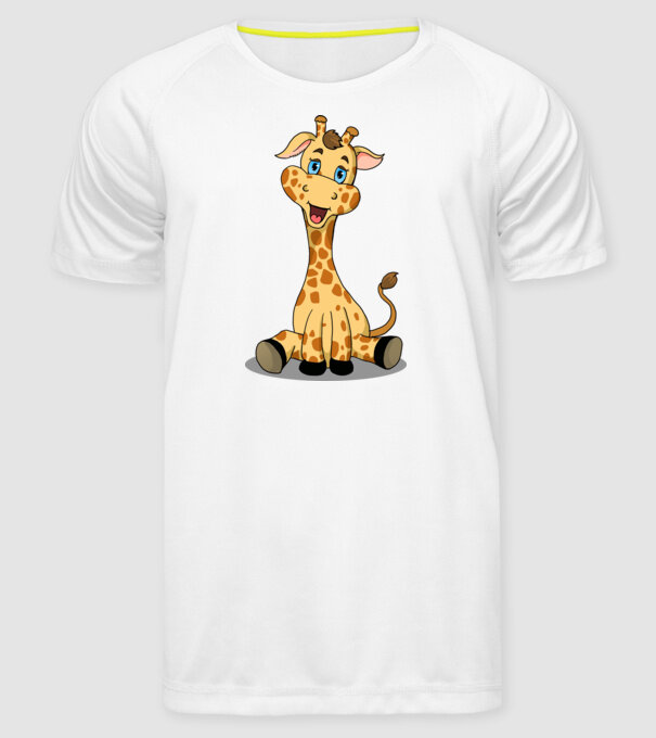 Cute giraffe model alb pe tricou