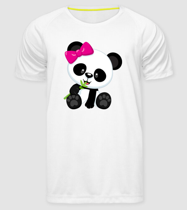 cute panda girl model alb pe tricou