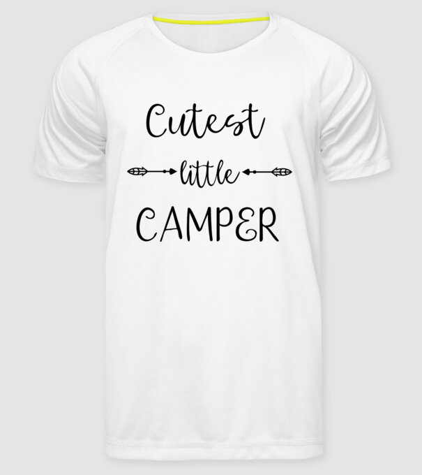 Cutest little camper model alb pe tricou
