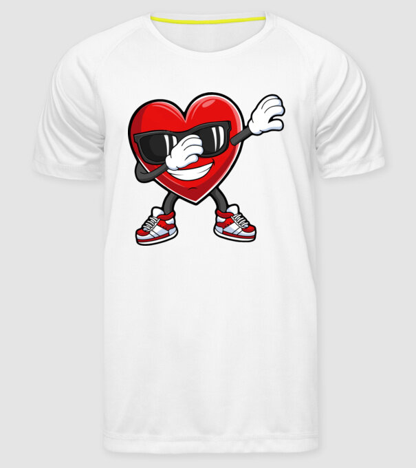 Dab inima model alb pe tricou