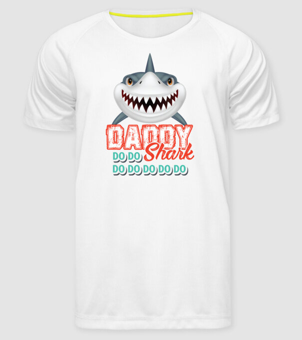 Daddy shark model alb pe tricou