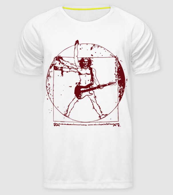 Davinci guitar model alb pe tricou