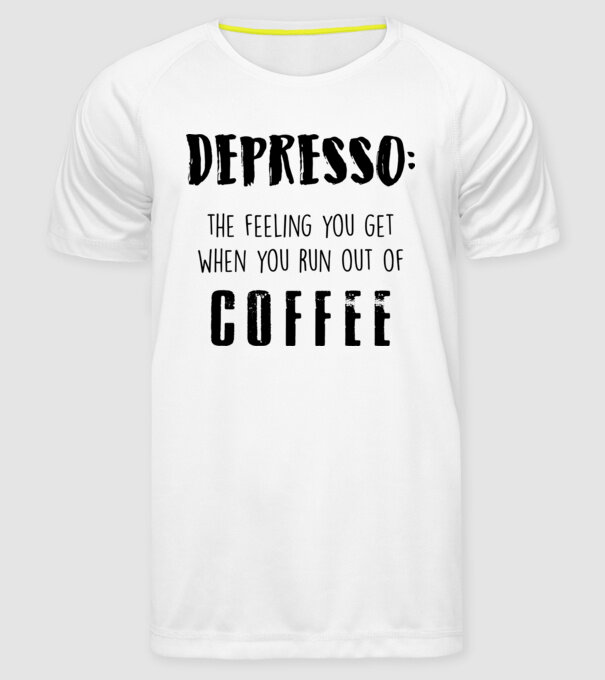 Depresso model alb pe tricou