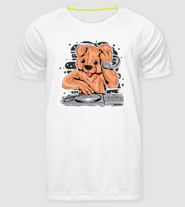Urs Dj model alb pe tricou