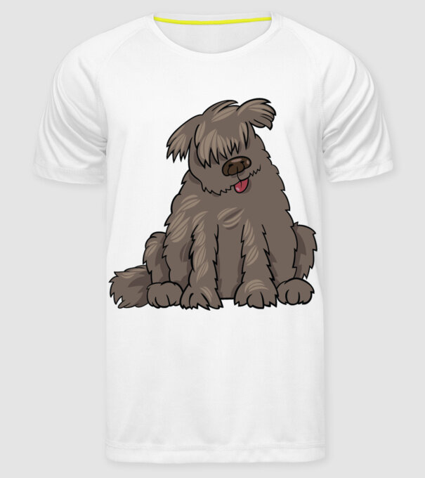 Dog silhouette model alb pe tricou