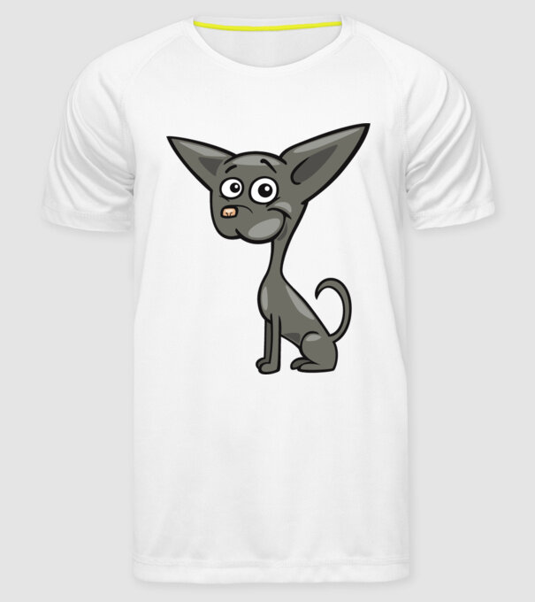 Dog silhouette model alb pe tricou