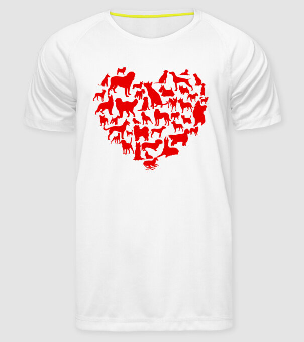 Doggy heart model alb pe tricou