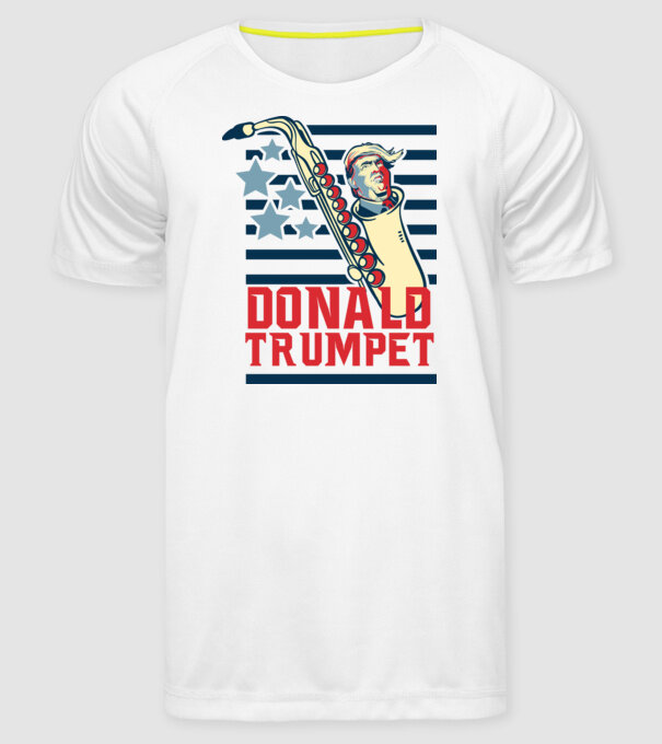 donald trumpet yoh model alb pe tricou