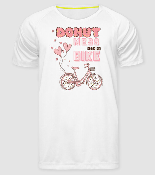 Donut mess with my bike model alb pe tricou