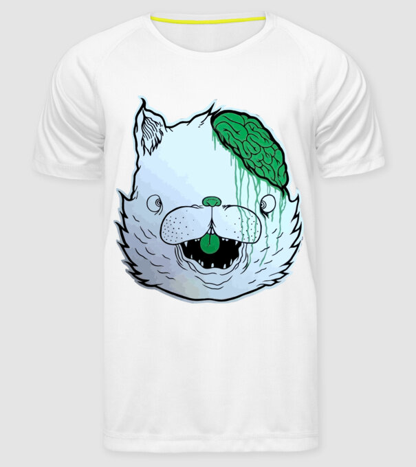 Dropdead! Cat model alb pe tricou