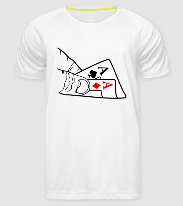 dublu as model alb pe tricou