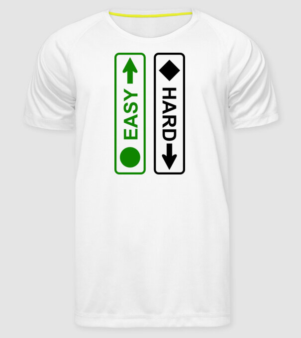 Easy - Hard model alb pe tricou